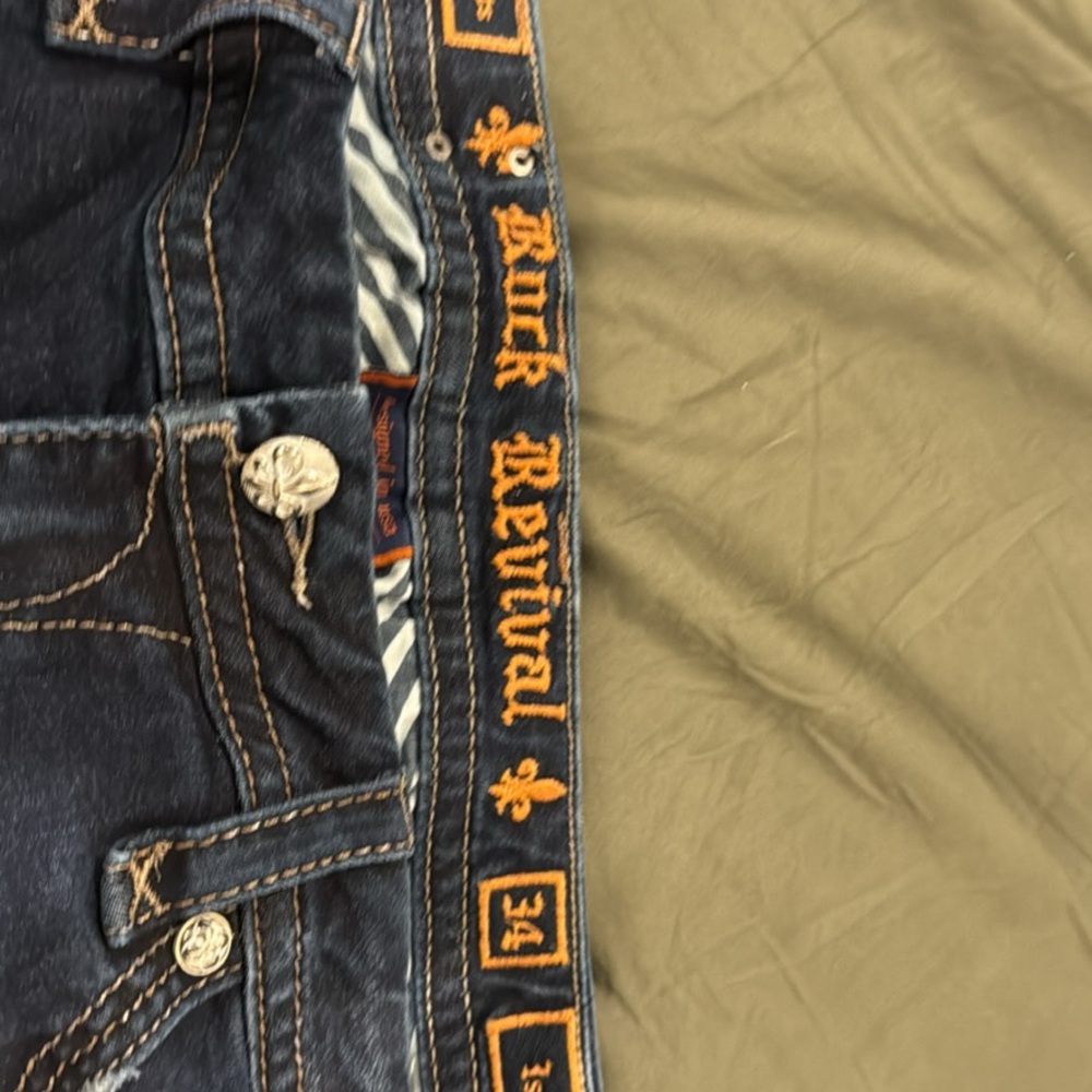 Rock Revival Women's Dark and Light Blue Jeans - Picture 9 of 11
